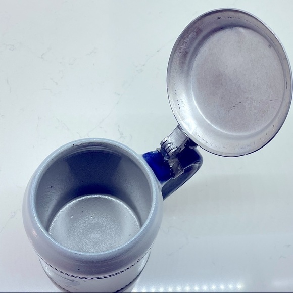 Vintage German Authentic Salt Glaze Handpainted Pottery Stein Mug Cobalt Blue - Picture 8 of 8